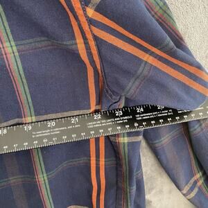 CE Schmidt Workwear Button Down Shirt Men XL orange Blue Plaid Long Sleeves